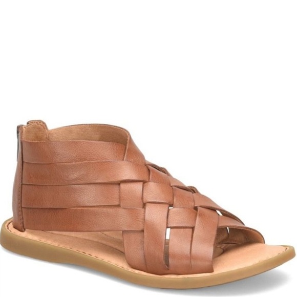 Born NWT Iwa Woven Leather Sandals Cuoio Brown Size 9 Summer Bohemian Comfort - Picture 1 of 16